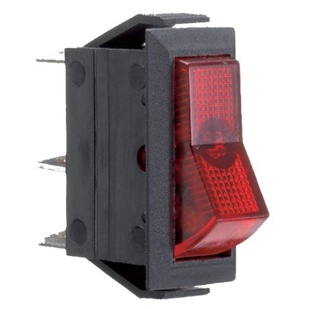 Kontakt firkantet on/off rød 16amp