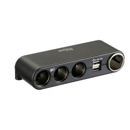 Strømudtag med 4 udtag og USB 12/24v