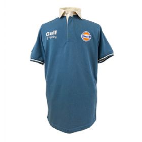 Gulf Vintage polo-shirt. Petroliumsblå L