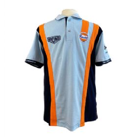 Gulf Racing Pro polo-shirt. Retro lysblå L