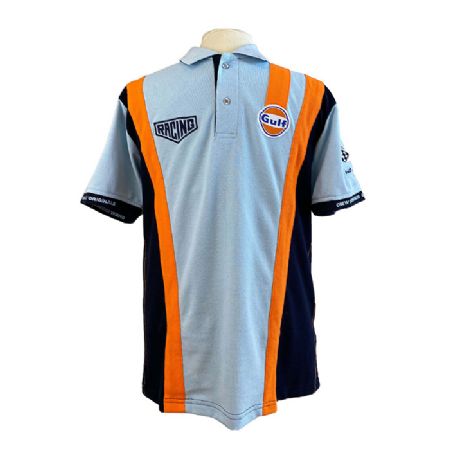 Gulf Racing Pro polo-shirt. Retro lysblå L