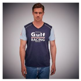 Gulf Racing T-Shirt Navy V-neck L