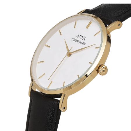 Arya Copenhagen Ethereal - Gold Sort Læder Herreur