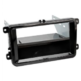2-DIN radioramme m/lomme Seat/Skoda/VW piano sort
