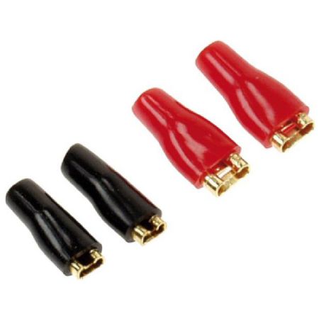 ACV højttalerstik  rød/sort 4stk