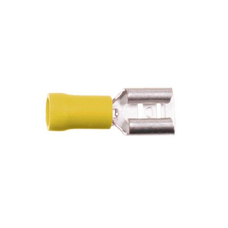 Kabelsko gul 6,3mm / 100 stk