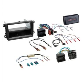Komplet 2-DIN Kit m. rum Skoda/VW sort 40Pin/52Pin