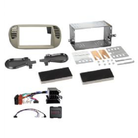 Komplet 2-DIN Kit Fiat 500 10/2007-07/2015  grå
