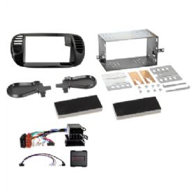 2-DIN kit Fiat 500 10/2007-07/2015 ratbetj. mat sort
