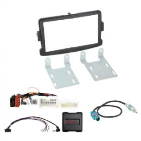 2-DIN kit Dacia/Fiat/Nissan/Opel/Renault sort ratbetj.