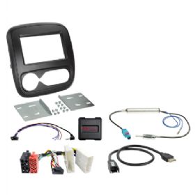 2-DIN kit Fiat/Nissan/Opel/Renault m/klima ratbetj.