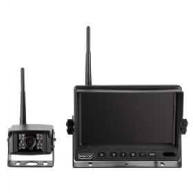 Bakkamera sæt m. 7" skærm trådløs 12/24V