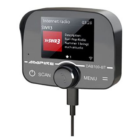 Ampire håndfri telefoni med DAB+ og A2DPstreamin