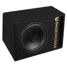 Phoenix Gold 12 subwoofer m kabler og fjernbetjening