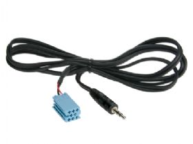 Aux adapter MINI-iso->mini-jack 1,25 m.