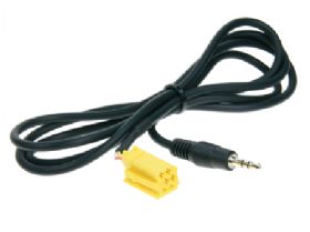 Aux adapter MINI-iso->mini-jack 1,25 m.