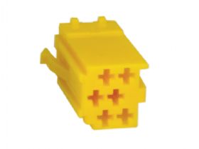 6 pin - hus til MINI-isostik gul