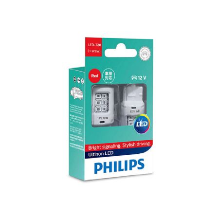Philips Ultinon LED W21W Rød 12V - Sæt