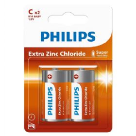 Philips Longlife C batteri 2 stk.