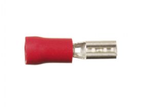 Kabelsko rød 2,8mm / 100 stk (flad hun)