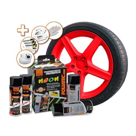 Foliatec Sprayfolie neon rød 2X400 ml + base 2X400 ml