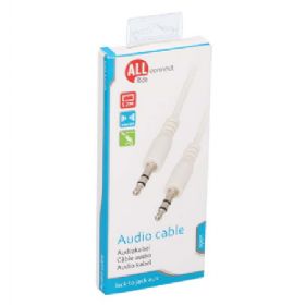 Allride Connect 2,0 minijack 3,5mm lydkabel, 1,2m, hvid