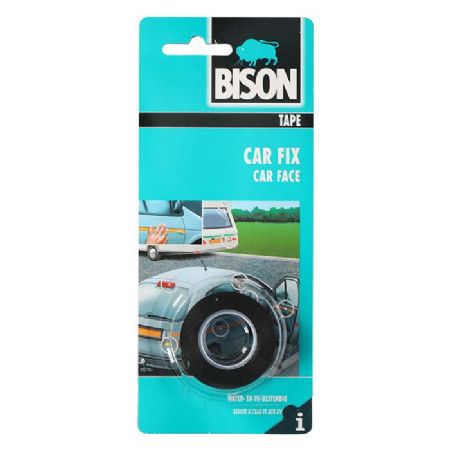 BISON, Dobbeltklæbende tape, 1,5m x 19mm, sort,