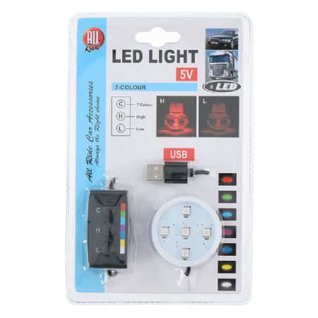 USB LED lys i 7 farver 5 volt til Poppy luftfrisker