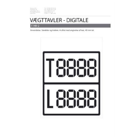 Digital vægttavle sort