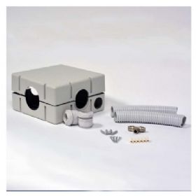 Empty plastic offshoot box, t connection