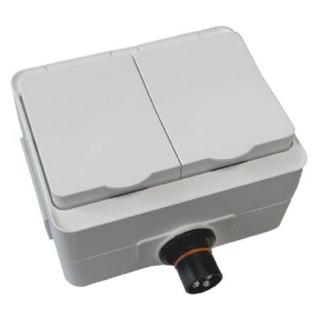 DEFA Plugin udtag 230V Dobbelt hvid