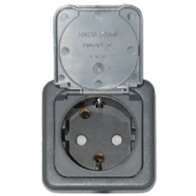 Strømudtag til indbygning hvid