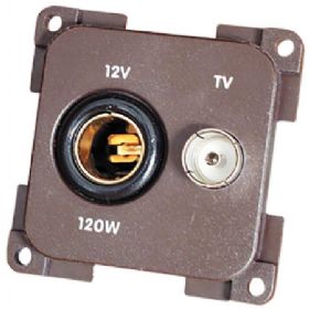 Vægudtag 12vdc/tv brun
