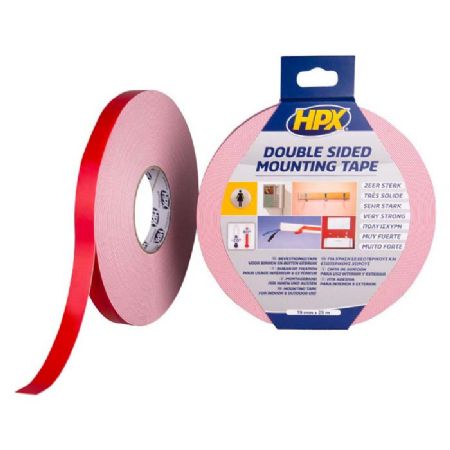 HPX dobbeltklæbende tape hvid, 19mm x 5m