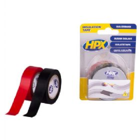 HPX isolationstape sort + rød 19mm x 10m