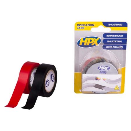 HPX isolationstape sort + rød 19mm x 10m
