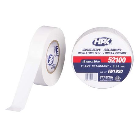 Lux isolerbånd hvid 10 rl. 19mm x 20m