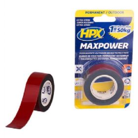 HPX max power monteringstape sort, 25mm x 1,5m