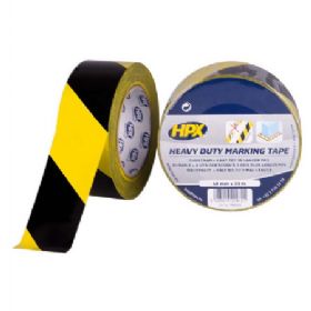 HPX heavy duty markeringstape gul/sort 48mm x 33m