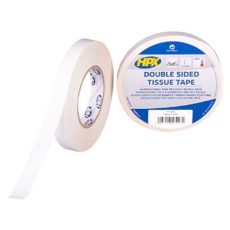 dobbeltklæbende universal tape, hvid, 19mm x 50m