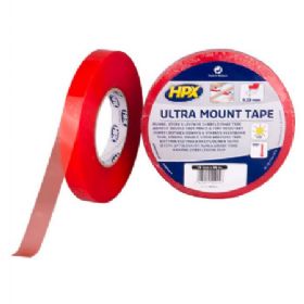HPX ultra dobbeltklæbende tape transparent, 19mm x 50m