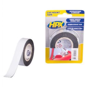 HPX dobbeltklæbende tape sort 19mm x 2m