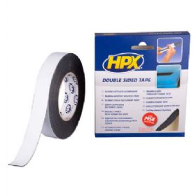 HPX dobbeltklæbende tape sort, 25mm x 10m