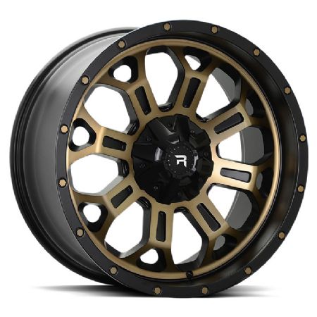 R12 Polished Bronze & Black 9.5x20 6/139.7 ET15 CB106.1