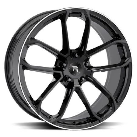 R14 Black Polish 10x22 5/112 ET20 CB66.6 R14 65mm PO