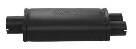 Oval lyddæmper 2,5" 1x63,5 -2x50,8mm