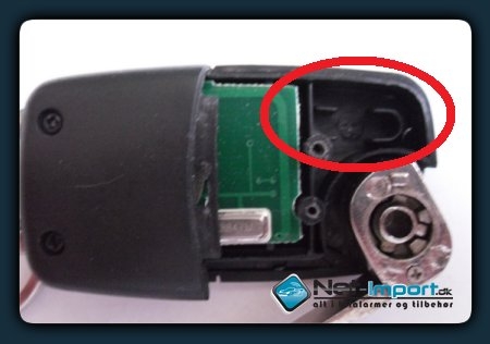 flipud nøgle med plads til startspærrechip